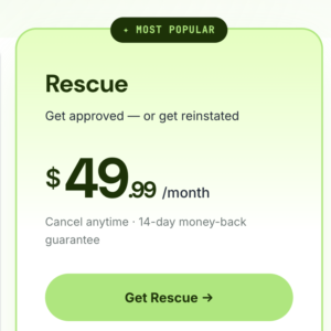 Rescue - Get approved — or get reinstated